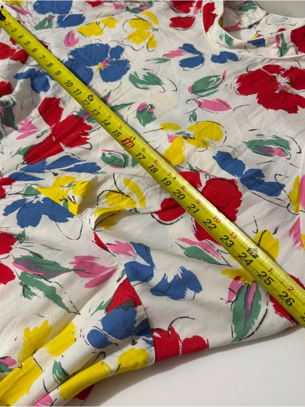 RIXO whimsy boho White Floral Maxi Dress with Red, Blue, Yellow & Green Blooms - Picture 5 of 7
